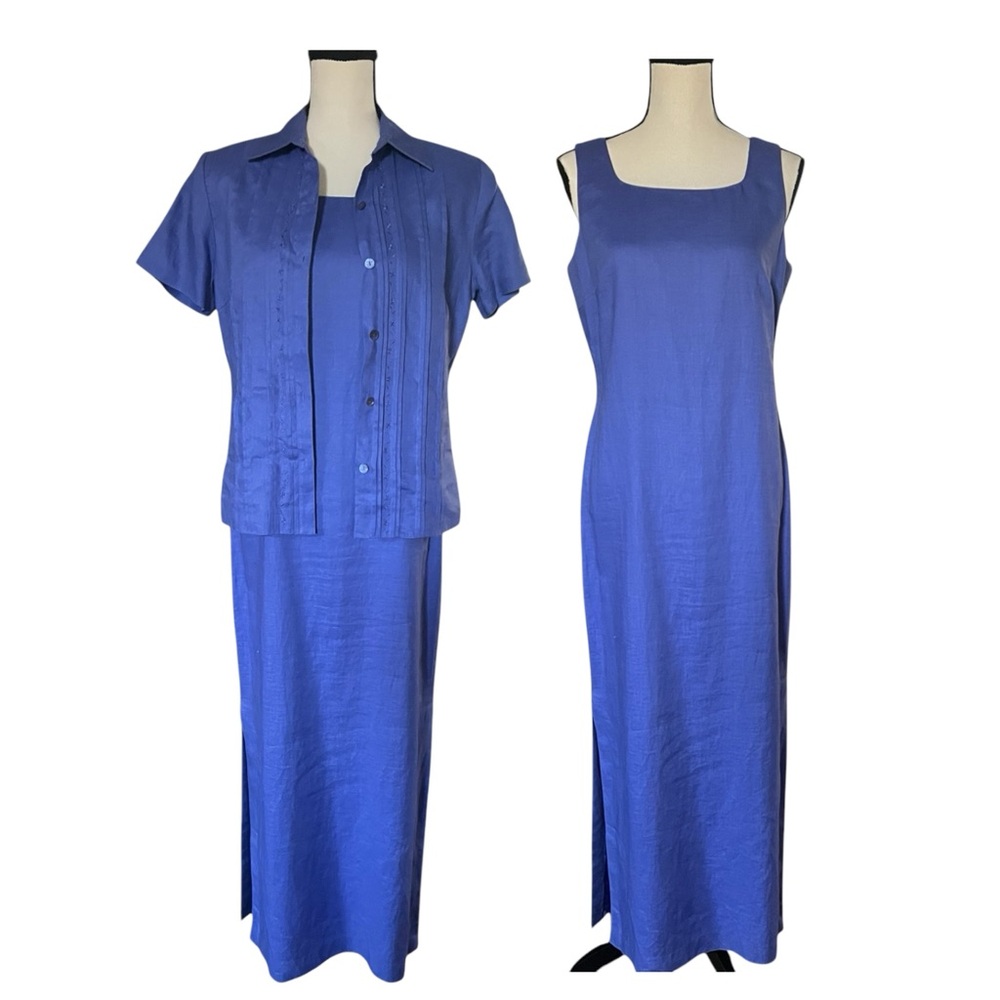 Vintage Due per Due Veste 100% Linen Dress with Jacket. Size 8